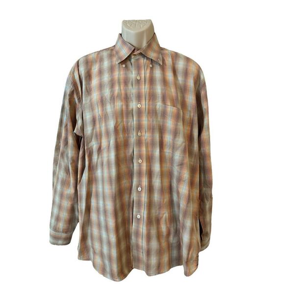 Alan FLUSSER SHIRT MENS XL PURPLE Label PLAID LONG SLEEVE BUTTON UP - Picture 3 of 9